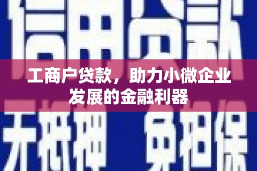延庆工商户贷款,助力小微企业发展的金融利器 延庆工商户贷款,助力小微企业发展的金融利器