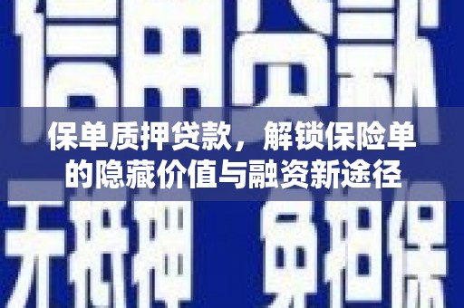延庆保单质押贷款，解锁保险单的隐藏价值与融资新途径