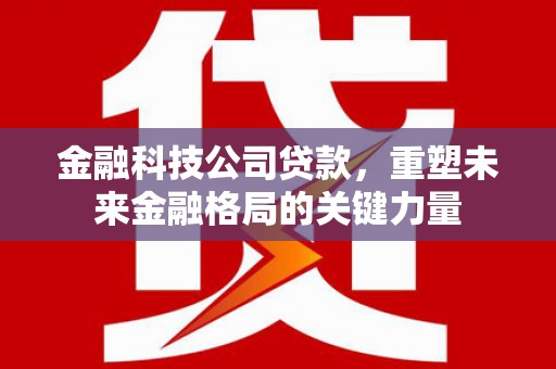 延庆金融科技公司贷款，重塑未来金融格局的关键力量