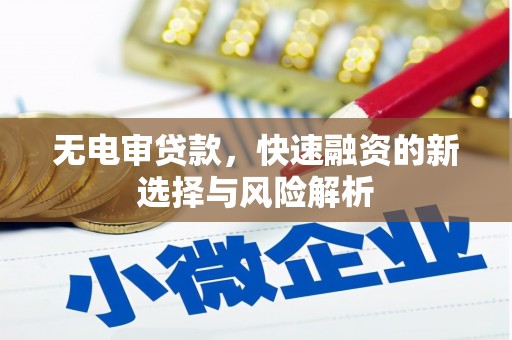 延庆无电审贷款，快速融资的新选择与风险解析
