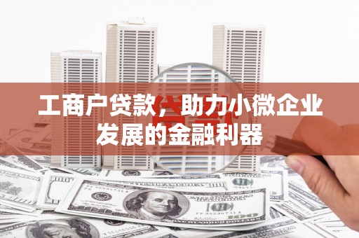 延庆工商户贷款，助力小微企业发展的金融利器