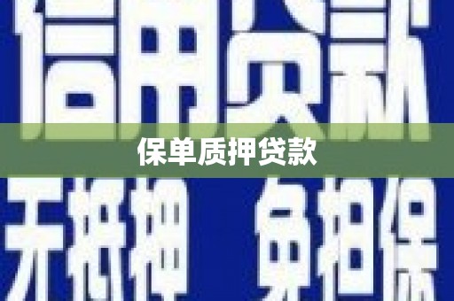 延庆保单质押贷款