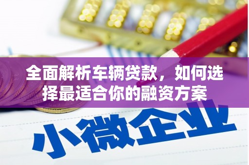 延庆全面解析车辆贷款，如何选择最适合你的融资方案